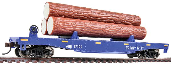 HO Log Dump Car with 3 Logs