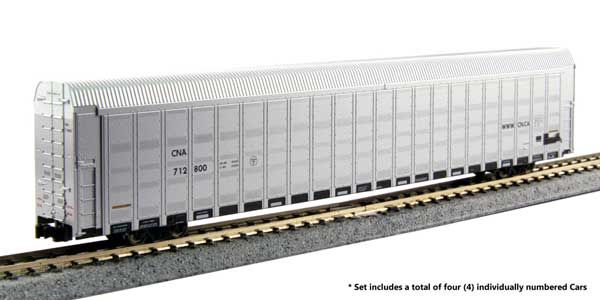 N Scale Aluminum Enclosed Auto Carrier 4-Pack