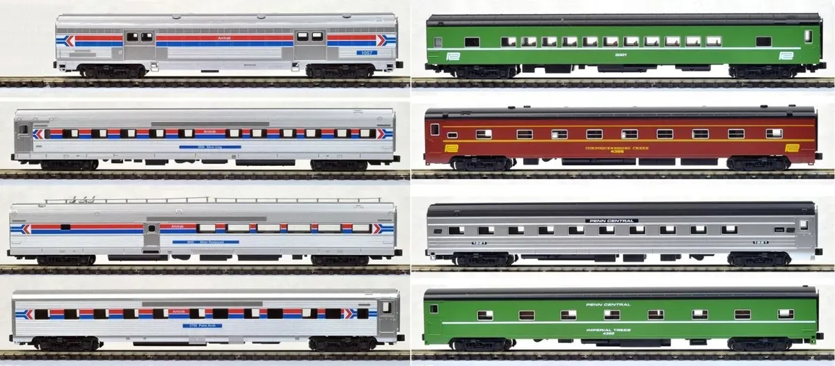 N Scale Rainbow-Era 8-Car Set - Amtrak (Mixed Schemes)