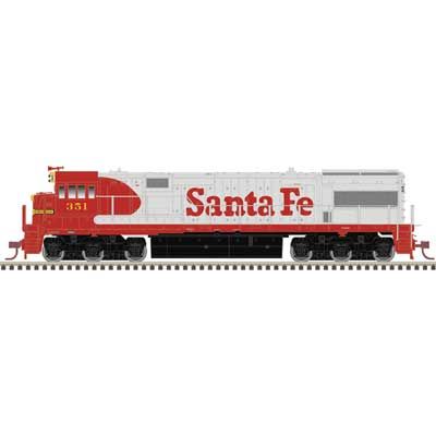 GE U28CG Santa Fe (Early Passenger Warbonnet, silver, red, black underframe)