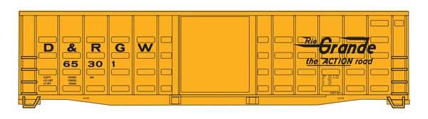 50&#39; Waffle Side Boxcar Denver &amp; Rio Grande Western