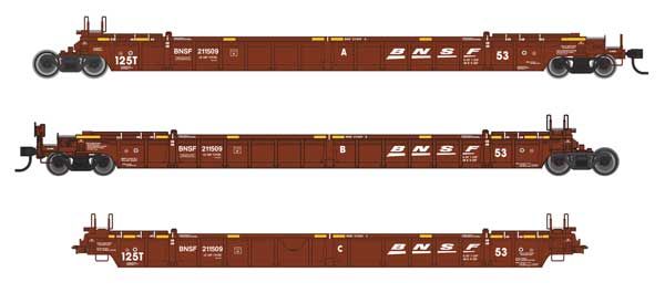 NSC Articulated 3-Unit 53&#39; Well Car - BNSF Railway