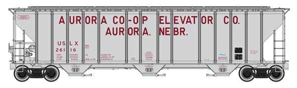 55&#39; Evans 4780 Covered Hopper - Aurora Coop USLX