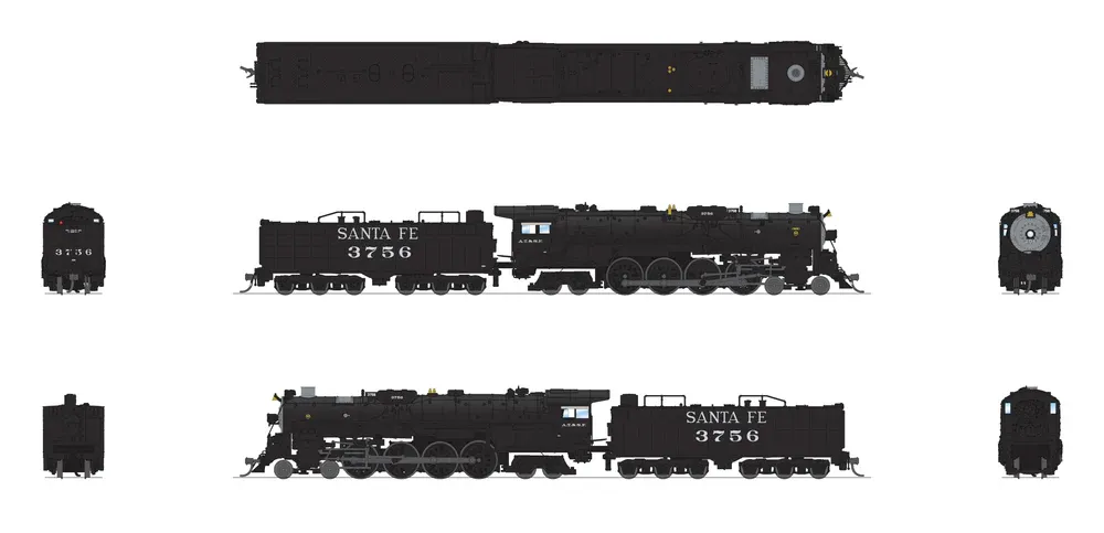 N Scale Santa Fe 4-8-4 Northern