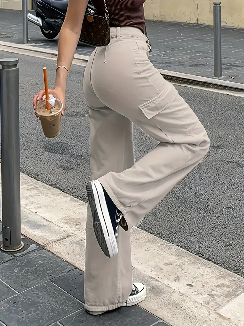 High waist cargo pants