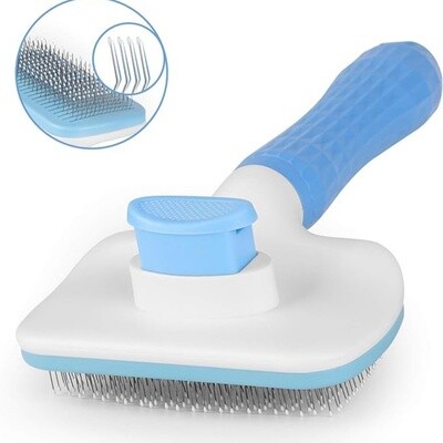 Self Cleaning Slicker Brush for Dogs and Cats,Pet Grooming Tool, Slicker Brush for Shedding and Grooming Pet Hair - for Large or Small Dog Cat with Long Hair Blue