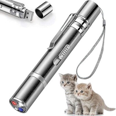 Laser Pointer, Red LED Light Pointer Cat Toys for Indoor Cats Dogs, Long Range 3 Modes Lazer Projection Playpen,USB Recharge