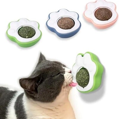 3 Catnip Balls for Cats Wall, Edible Cat nips Organic Ball Toys, Catnip Toy Wall Mounting for Cats Kittens Lick Treat, Natural Teeth Cleaning, Engaging Play