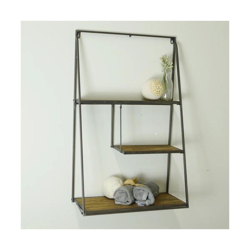 Metal Framed Wall Shelf