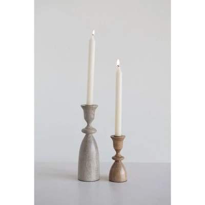 Mango Wood Taper Candle Holder, 6&quot;