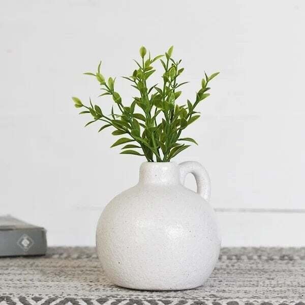 White Matte Vase w/ Handle