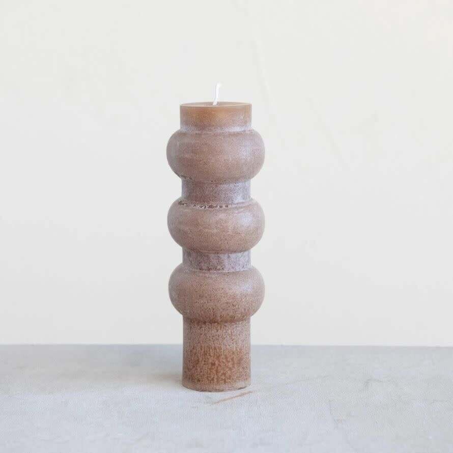 CD2098  Unscented Totem Pillar Candle, 9&quot; - Cappuccino