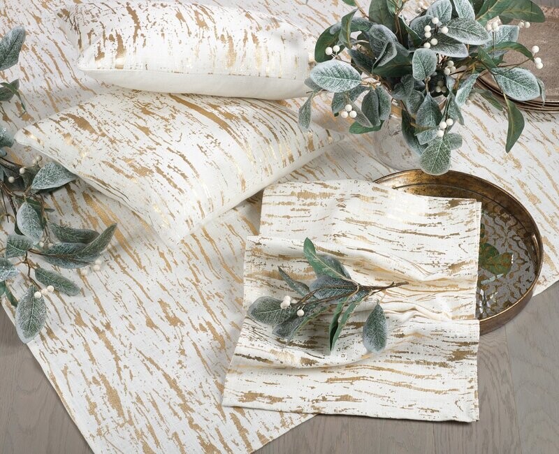 Distressed Foil Accent Table Runner, 72&quot;