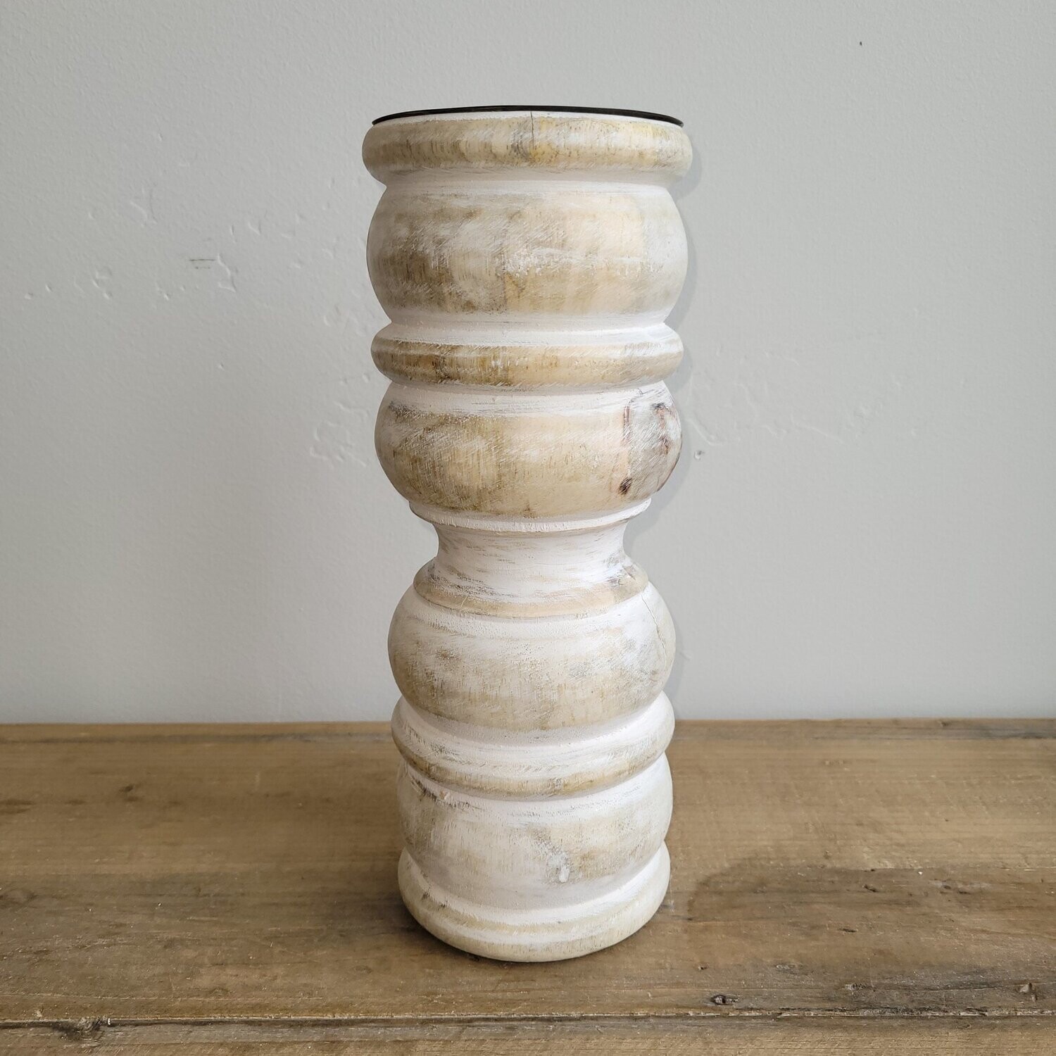 PDNE811 WASHED CANDLE HOLDER 10&quot;