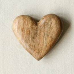 Hand Carved Mango Wood Heart