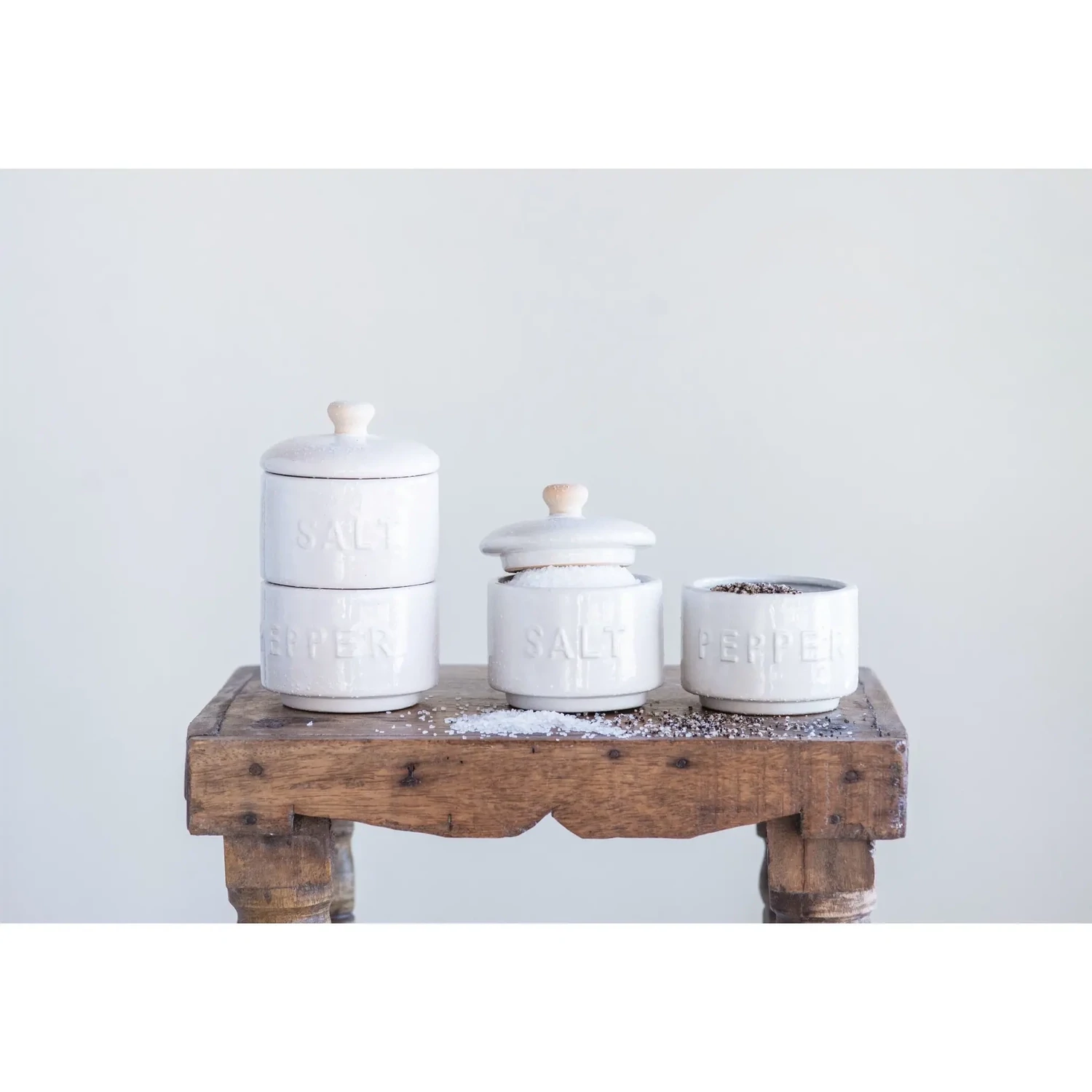 Salt &amp; Pepper Pots w/ Lid