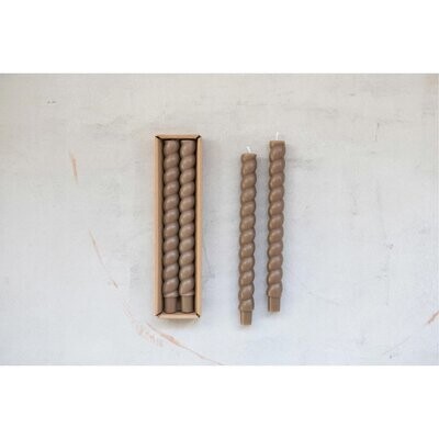 Twisted Taper Candles, Set of 2 - Olive