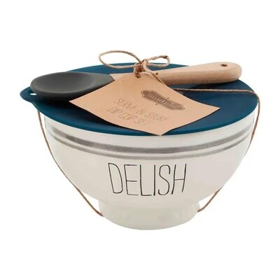 &quot;Delish&quot; Bowl w/ Lid Set