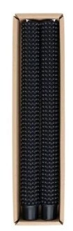CD2144 HOBNAIL PILLAR CANDLES BLACK SET OF 2