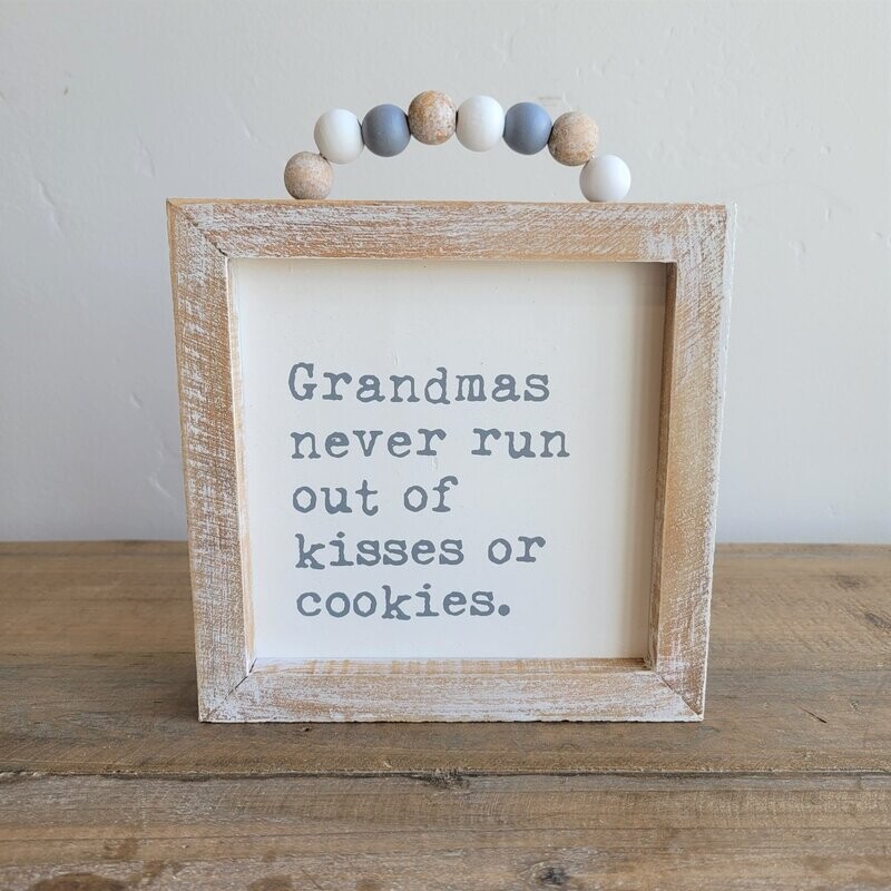 Grandma Kisses and Cookies Sign 6x6&quot;