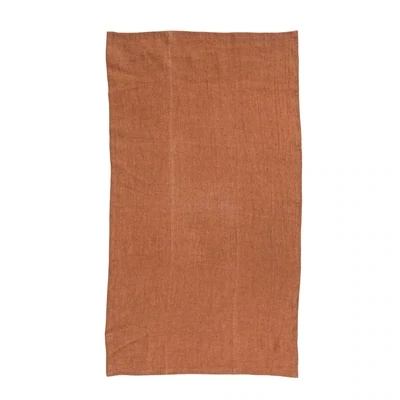 Stonewashed Linen Tea Towel Terra Cotta, 28&quot; x 18&quot;