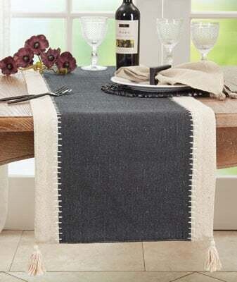 Whipstitch Banded Table Runner,  16 x 72&quot;