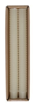 CD2142 HOBNAIL PILLAR CANDLES CREAM SET OF 2