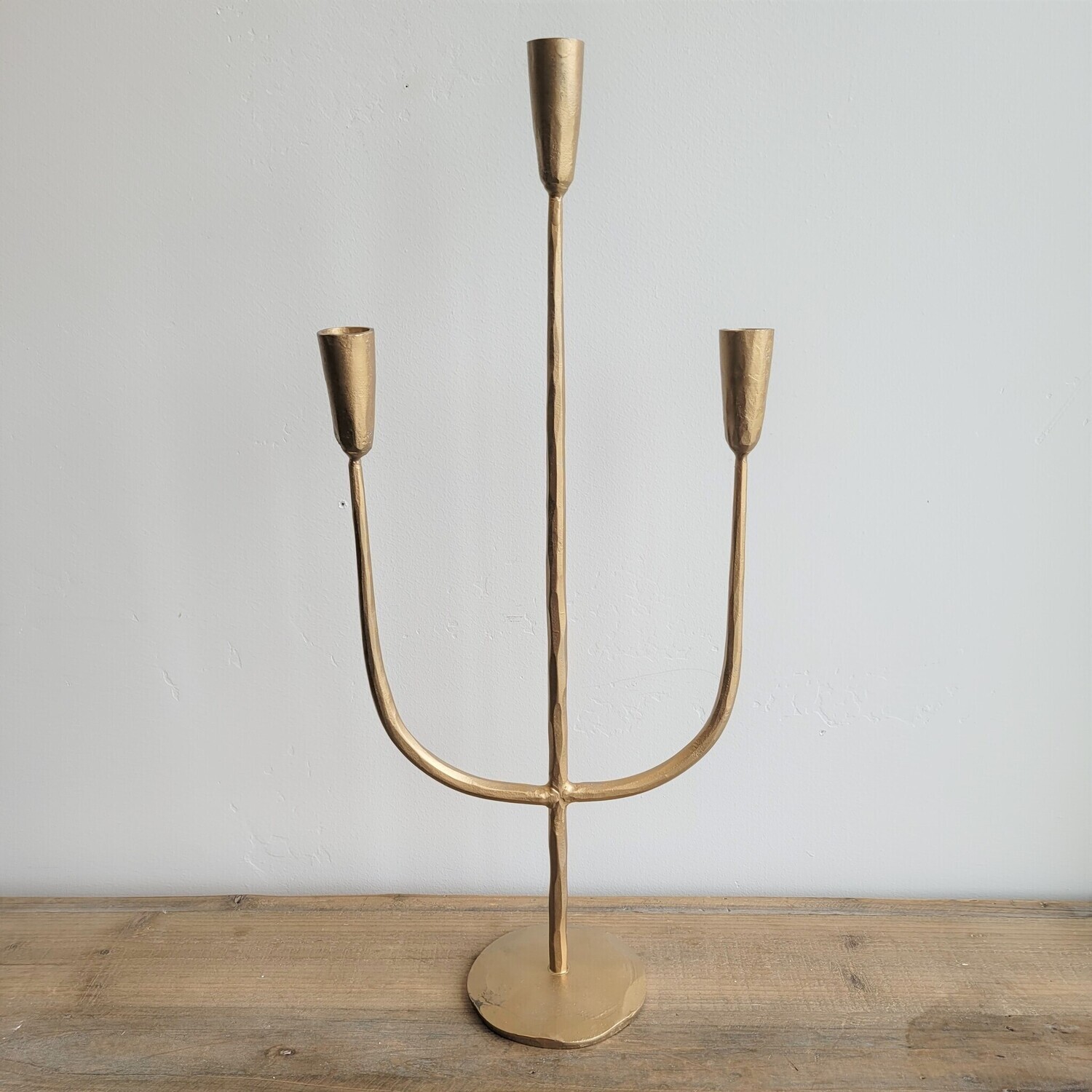 Antique Brass Finish Candelabra, 22&quot;