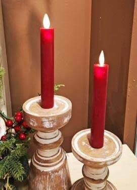 LED ​Taper Candles w/Remote 9&quot; - Red Set of 2