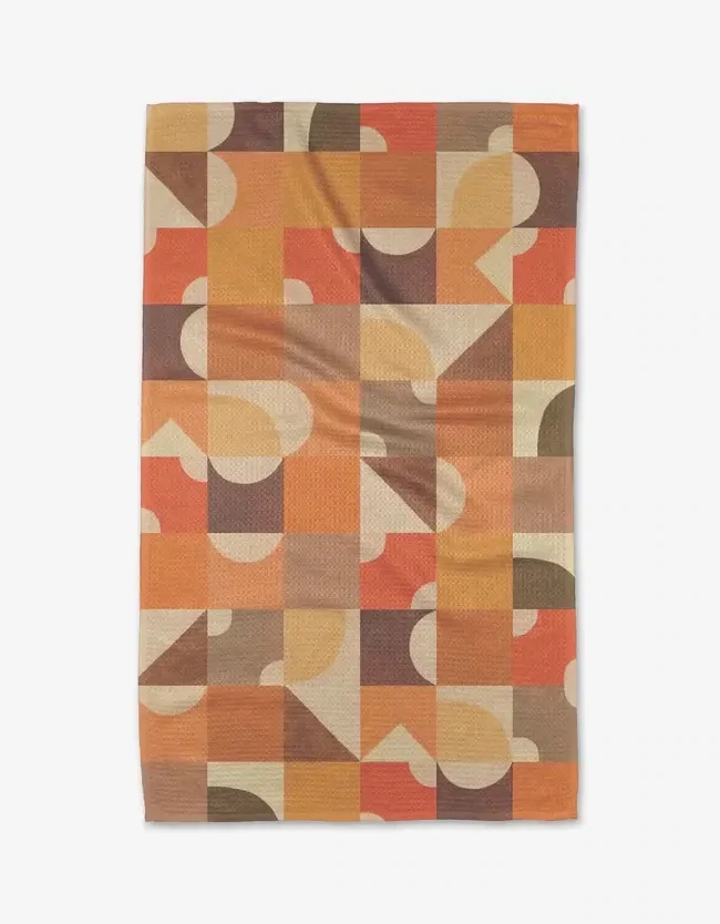 Geometry House Retro Pumpkin Spice Tea Towel