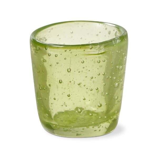 Green Blown Glass Tea Light Holder