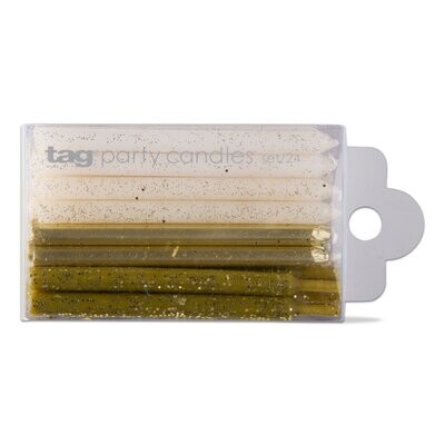 Glitter Candles, Set Of 24