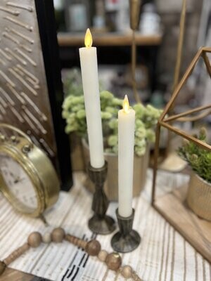 LED ​Taper Candles w/Remote 9&quot; - Creme Set of 2