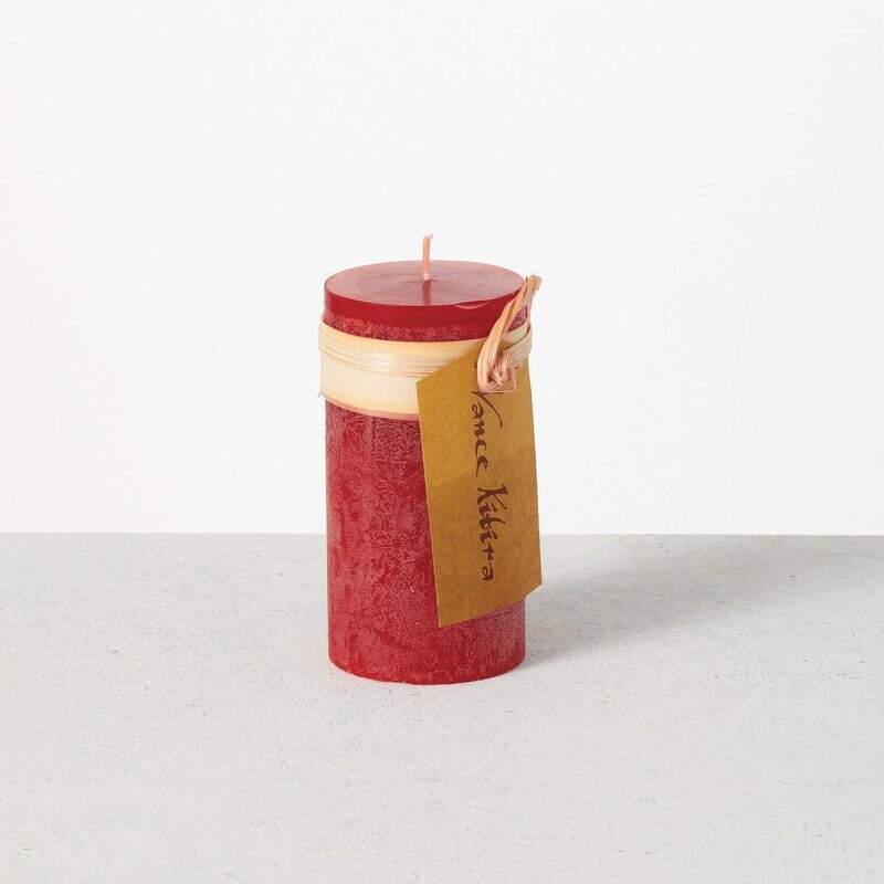 Red Timber Pillar Candle, 4&quot; x 2&quot;