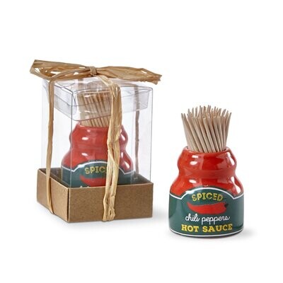 Hot Sauce Toothpick Holder Set