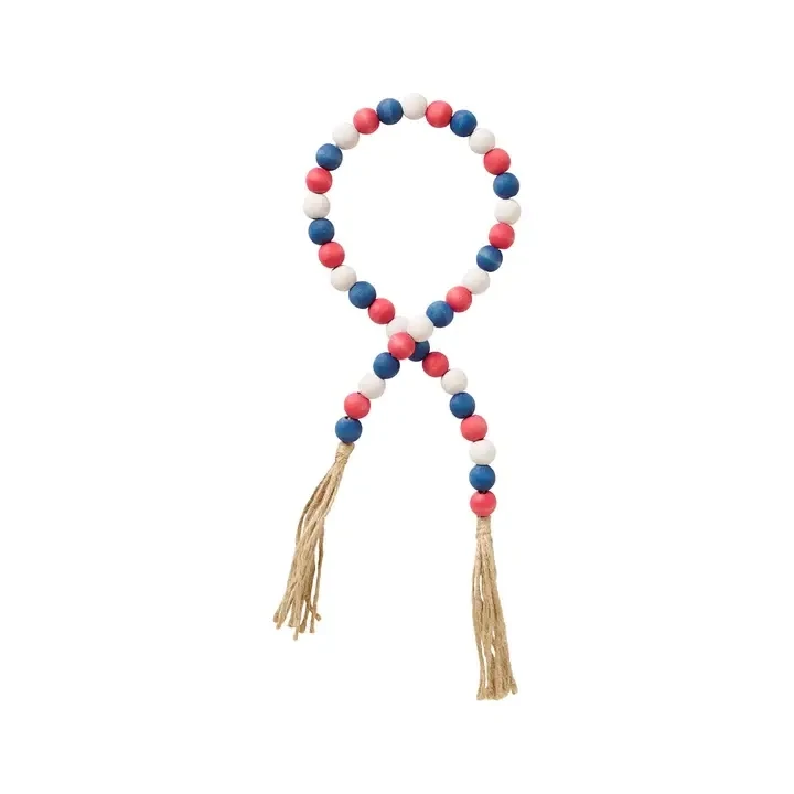 Patriotic Beaded Tassel, 28&quot;