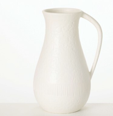 CM3118 White Ceramic Pitcher 10&quot;