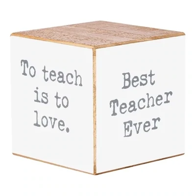 &quot;Best Teacher Ever&quot; 4- Sided Cube, 3&quot;
