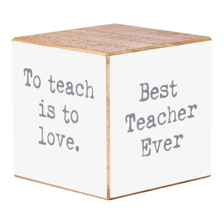 &quot;Best Teacher Ever&quot; 4- Sided Cube, 3&quot;