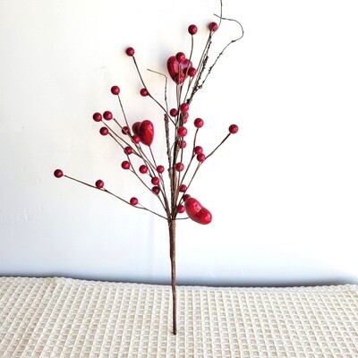 Red Hearts &amp; Berries Pick, 18&quot;