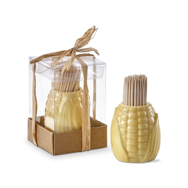 Corncob Toothpick Holder Set