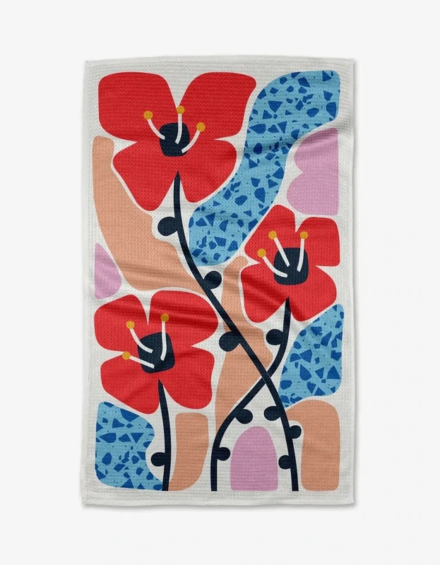 Geometry House Dizzy Poppies Tea Towel