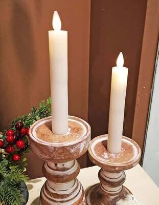 LED ​Taper Candles w/Remote 7&quot; - Creme Set of 2