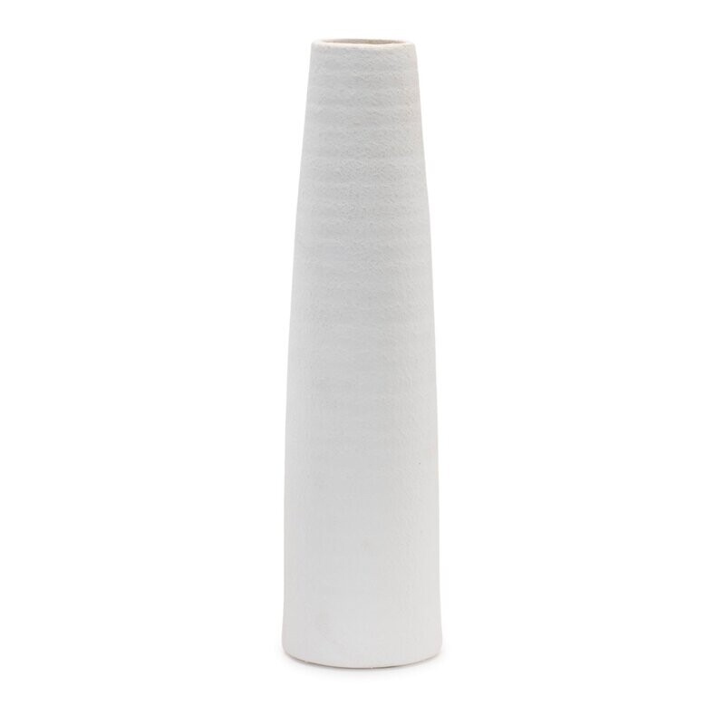 White Stoneware Vase, 15.5&quot;