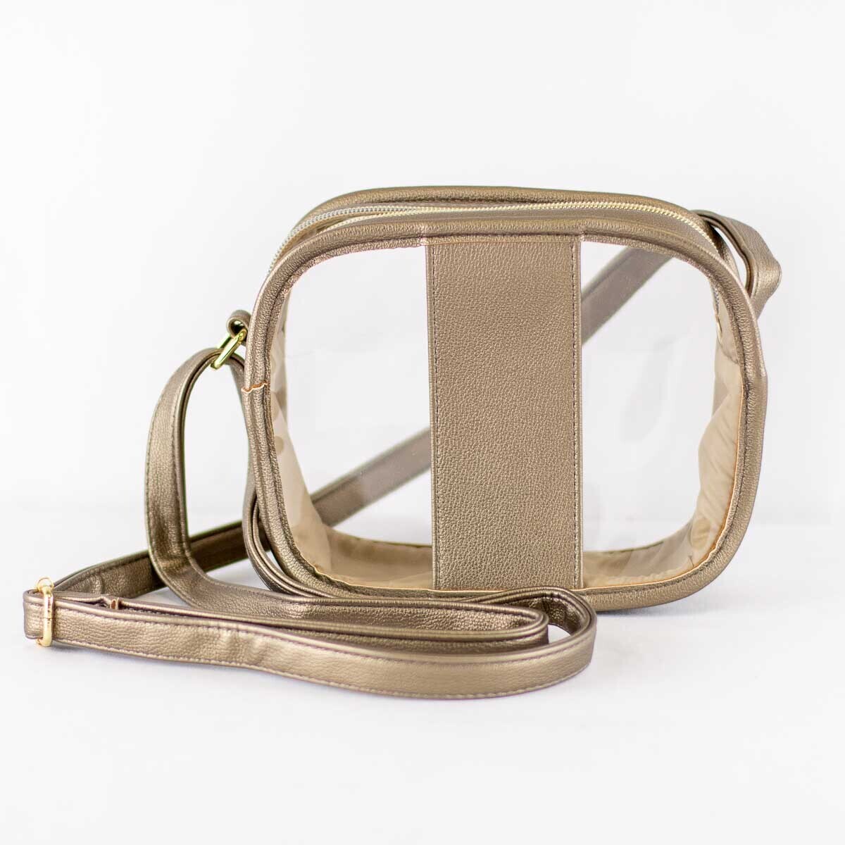 Emma Clear Crossbody, Light Gold