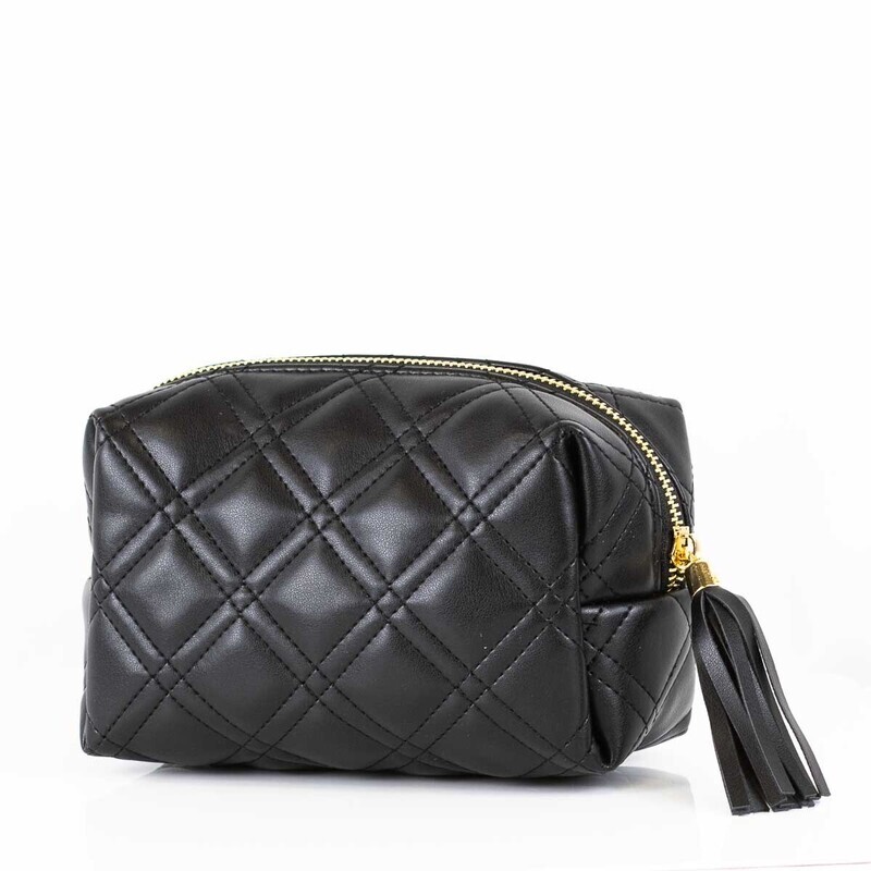 Brighton Quilted Cosmetic Bag, Black