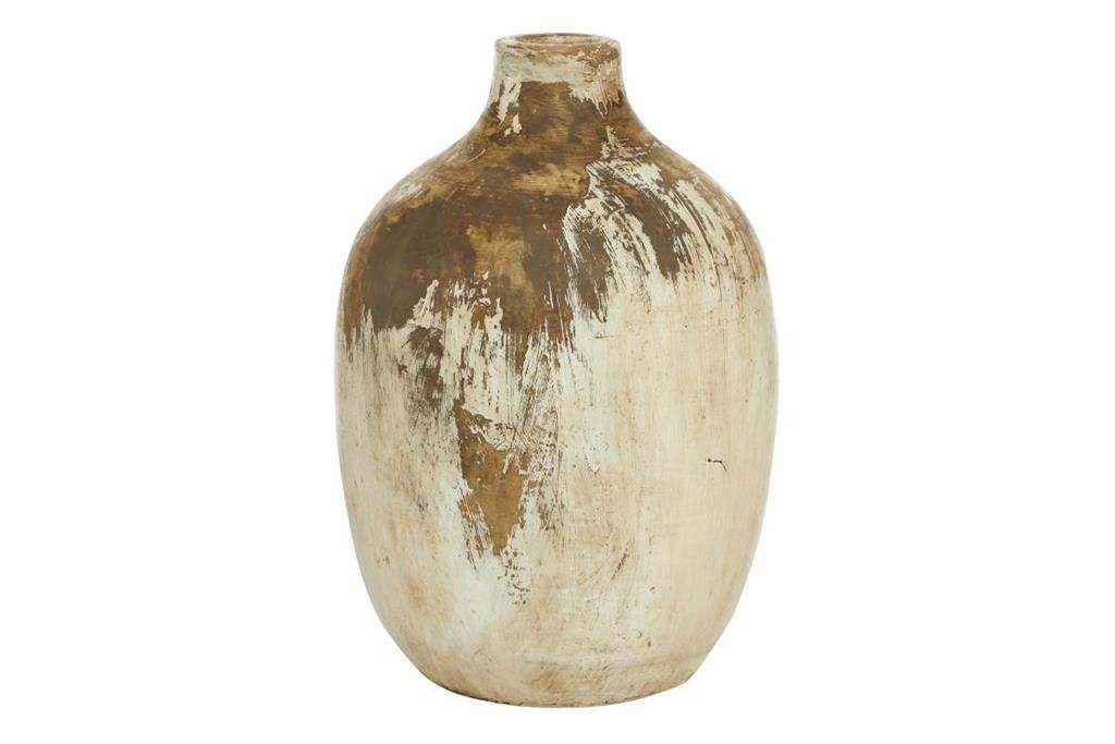 Handmade Distressed Ceramic Vase, 13&quot;