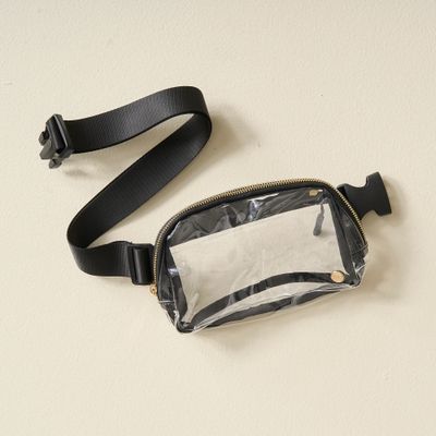 Clear Stadium Belt Bag, Black