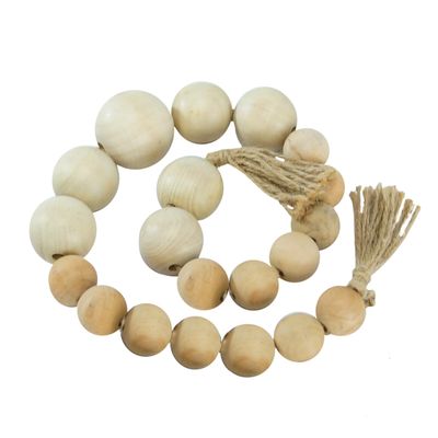 Multi-size Wood Beaded Strand