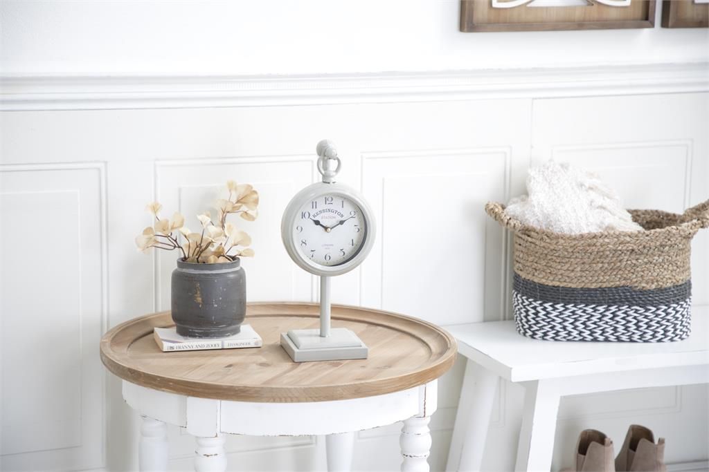 Taupe Hanging Clock On Stand, 15&quot;